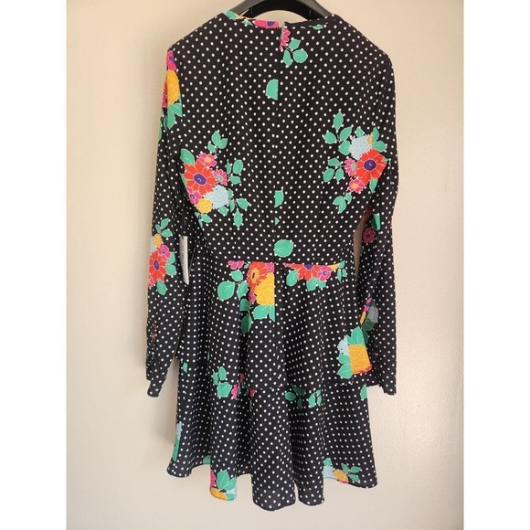 NWT AMUR Dalilah Tier Mini Dress Size 4 Black Pop Dot FC401 - Picture 4 of 11